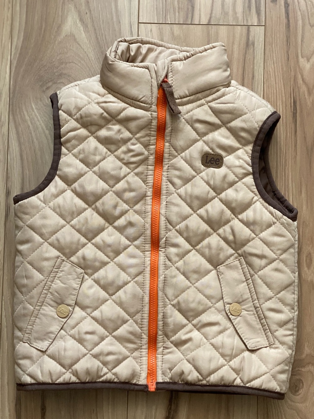 Lee Stylish Outdoor Kids Quilted Vest with Orange Zip Size 3T
